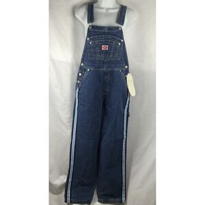 NWT Revolt Women's Size M Bib Denim Carpenter Overalls Vintage 90s  Blue Stripes